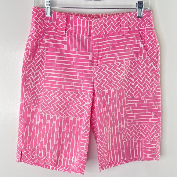 Lilly Pulitzer Resort Fit Geo Pattern High Waisted Casual Short Size 2 - Picture 1 of 8
